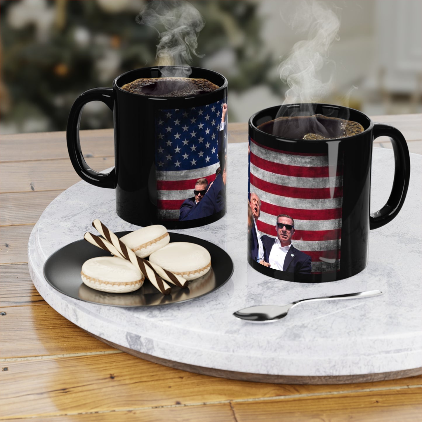Fight For America Black Coffee Mug, 11oz
